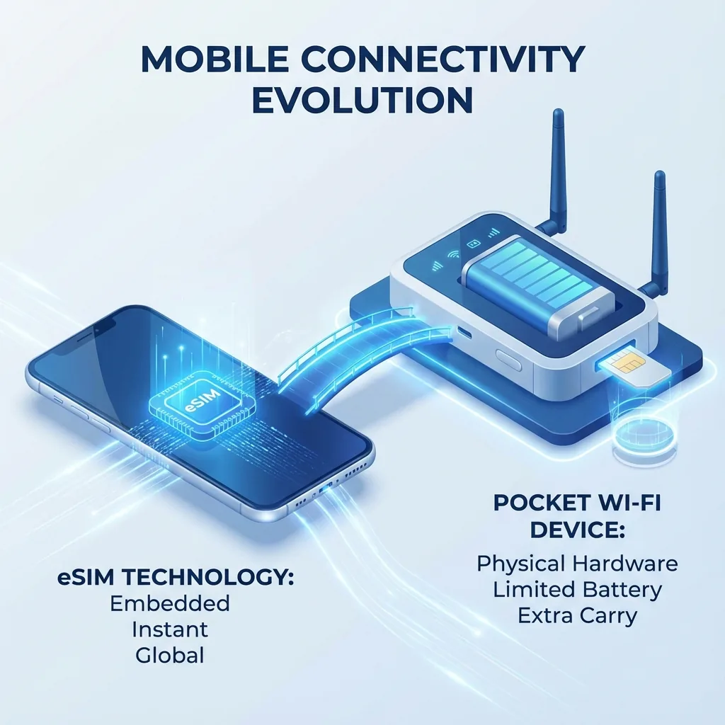 eSIM / Wi-Fi — Porównanie połączeń w podróży